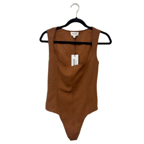 Who What Wear Haley Corset Bodysuit Sleeveless Sweetheart Neck Tank Top Cocoa - Picture 2 of 10